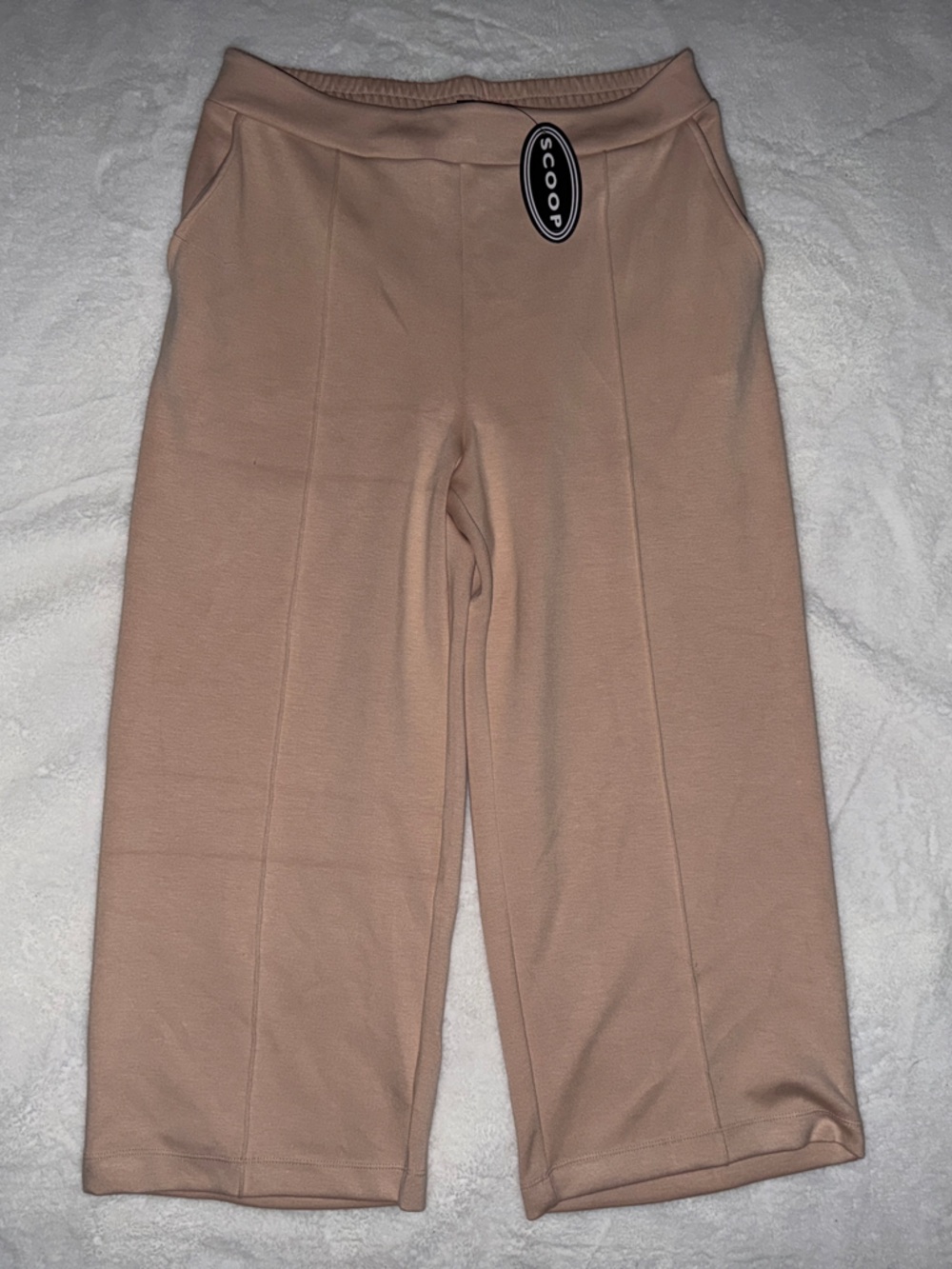 Scoop Cropped Ponte Pants in Blush Pink